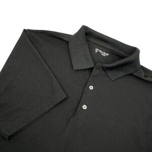 Pro Tour Performance Golf Polo Mens Large Black Short Sleeve Pique Knit Shirt